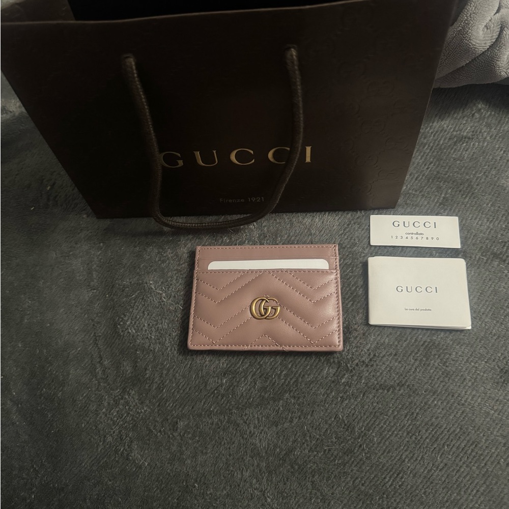 Gucci card case dusty pink 443127